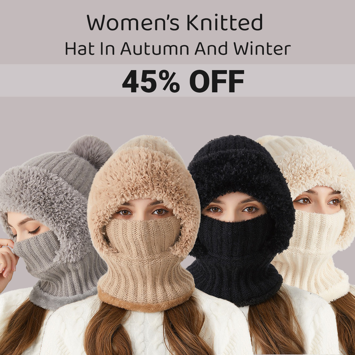 Women's Knitted Hat In Autumn And Winter