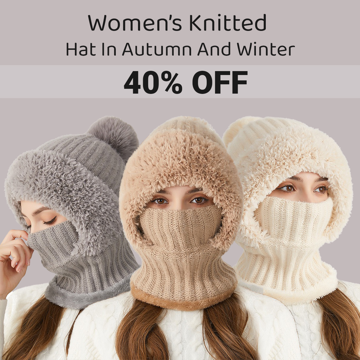 Women's Knitted Hat In Autumn And Winter
