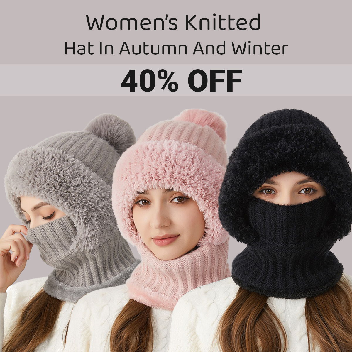 Women's Knitted Hat In Autumn And Winter