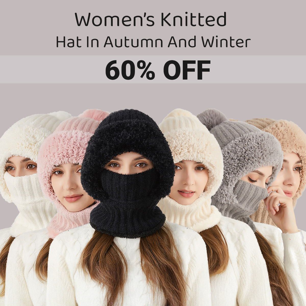 Women's Knitted Hat In Autumn And Winter