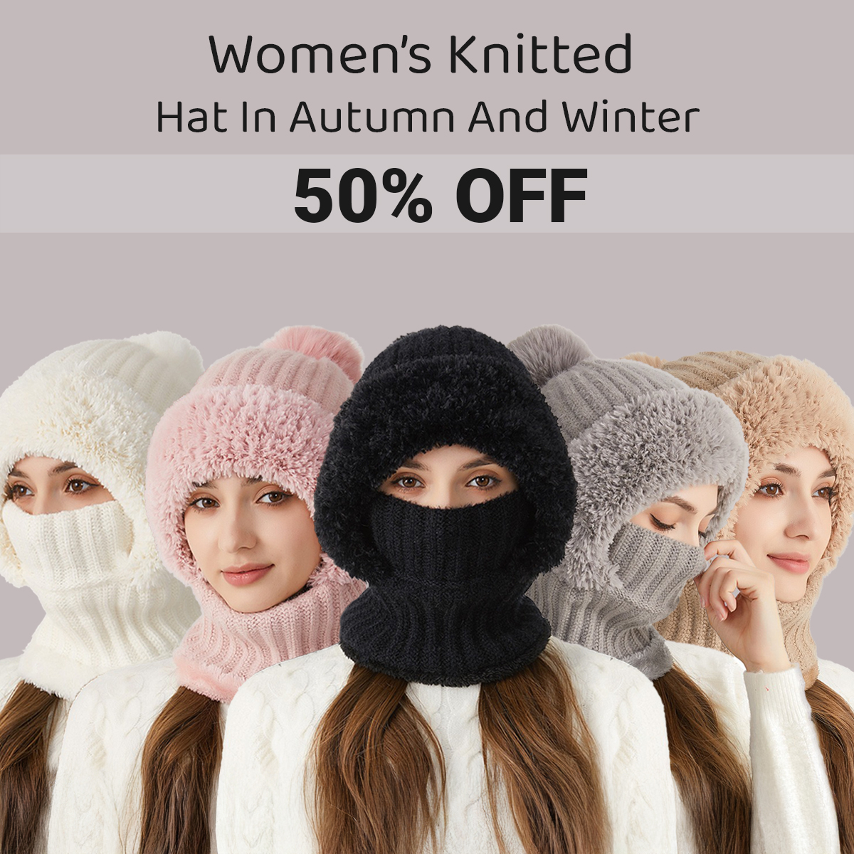 Women's Knitted Hat In Autumn And Winter