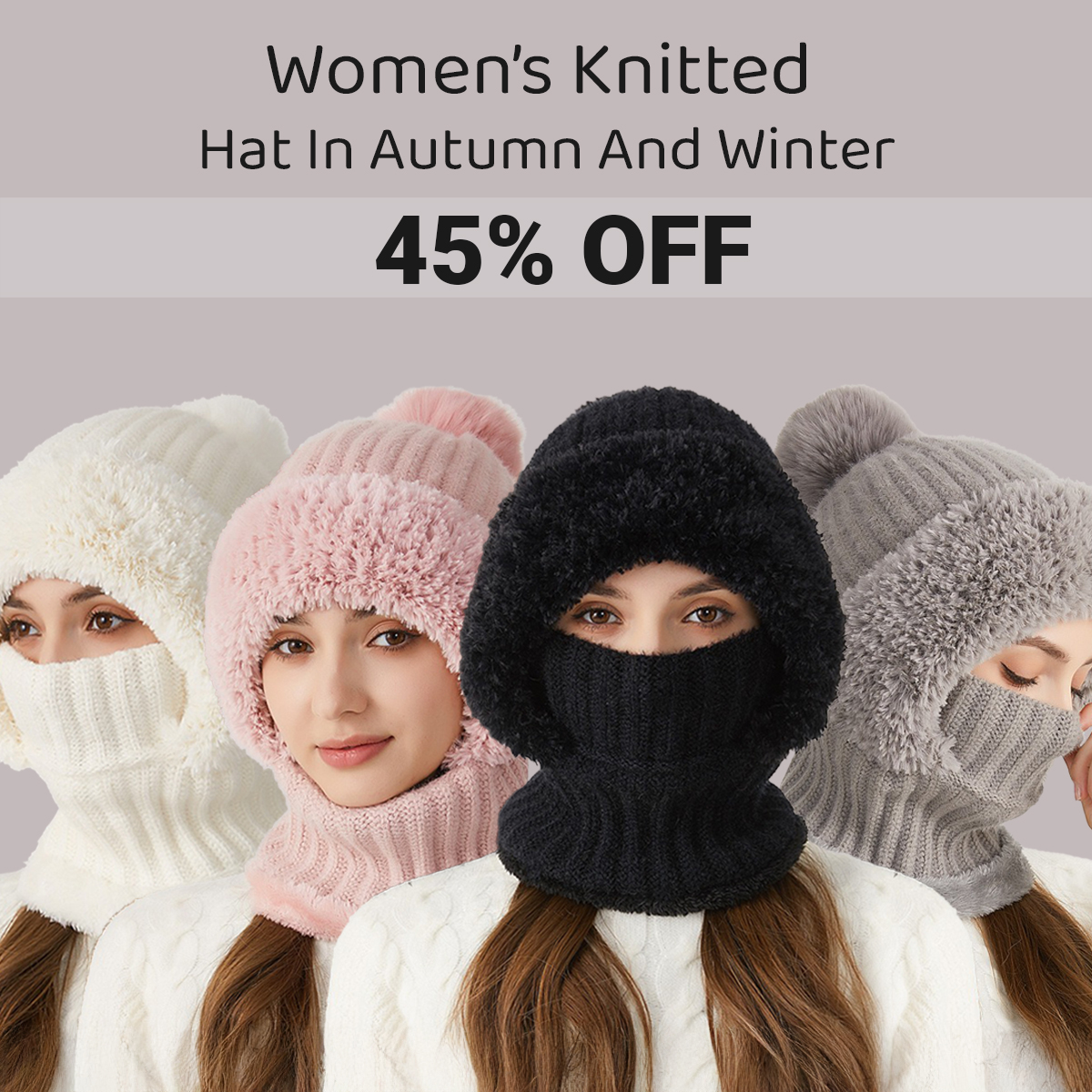 Women's Knitted Hat In Autumn And Winter
