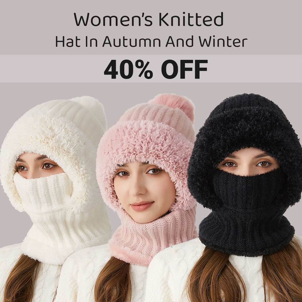Women's Knitted Hat In Autumn And Winter