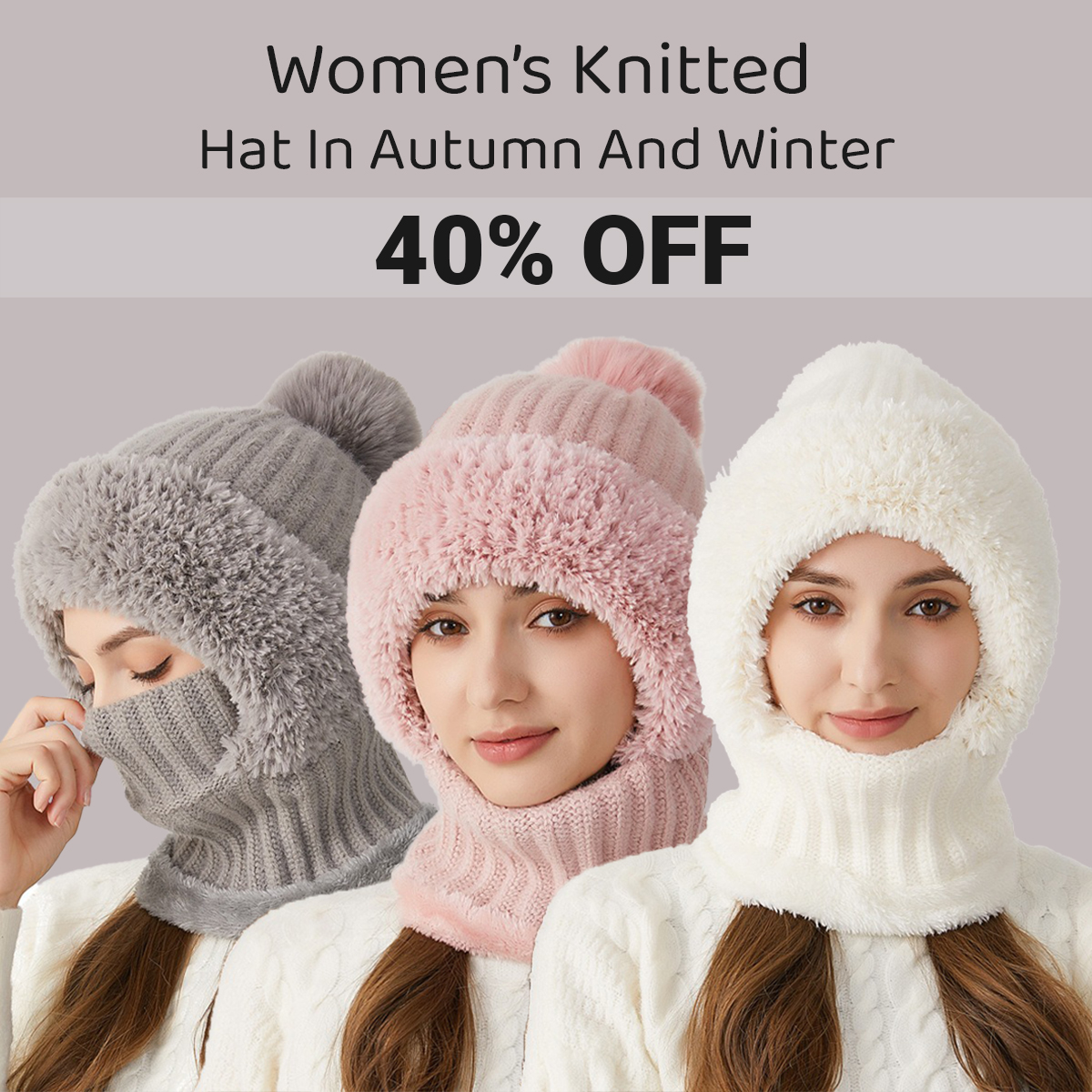 Women's Knitted Hat In Autumn And Winter